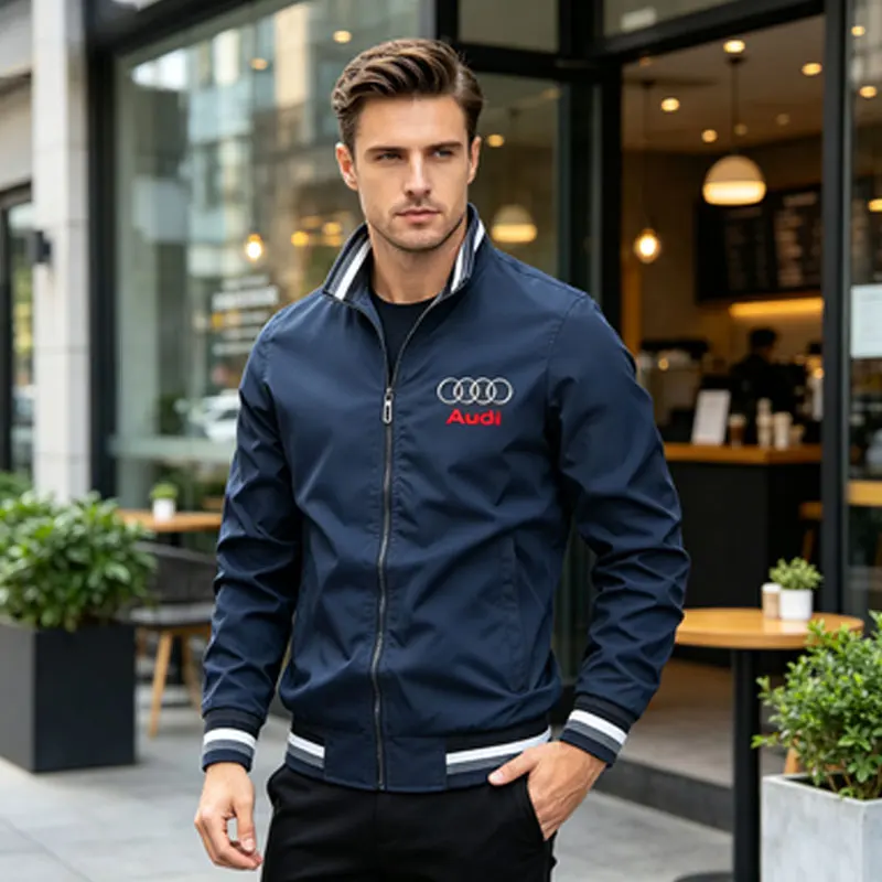 Audi motorcycle jacket men's sports and leisure car logo loose and cool trendy jacket printed with men's baseball thin design