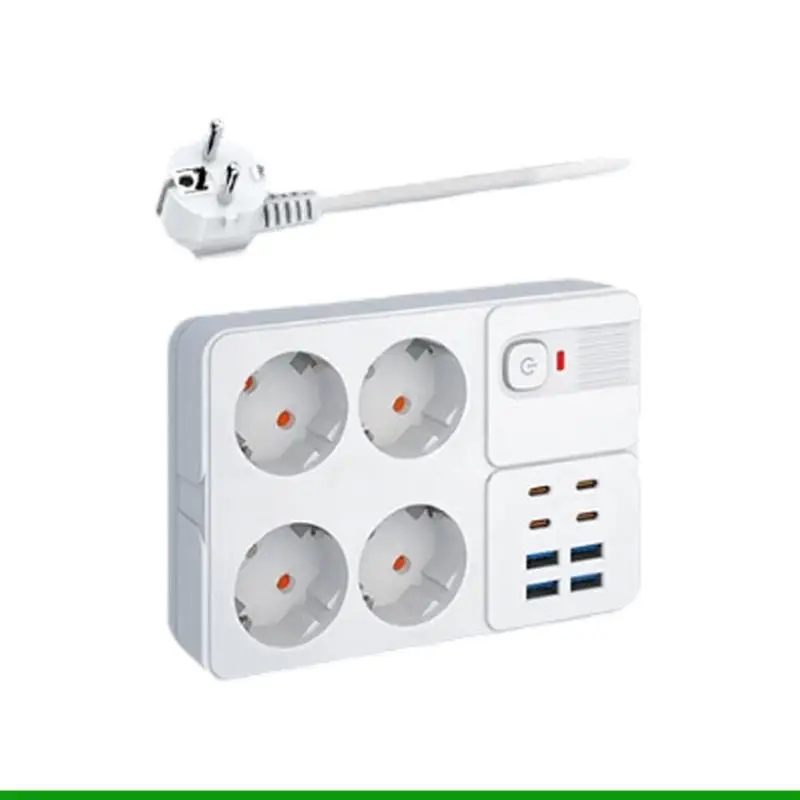 U55C Europeans Power Outlet 12 Outlets 4 Type C 4 USB Port For Home Office