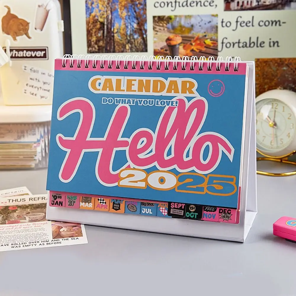 American Retro 2025 Desk Calendar To Do List Exquisite Standing Flip Calendar Daily Planner Agenda Table Floral Planner Home