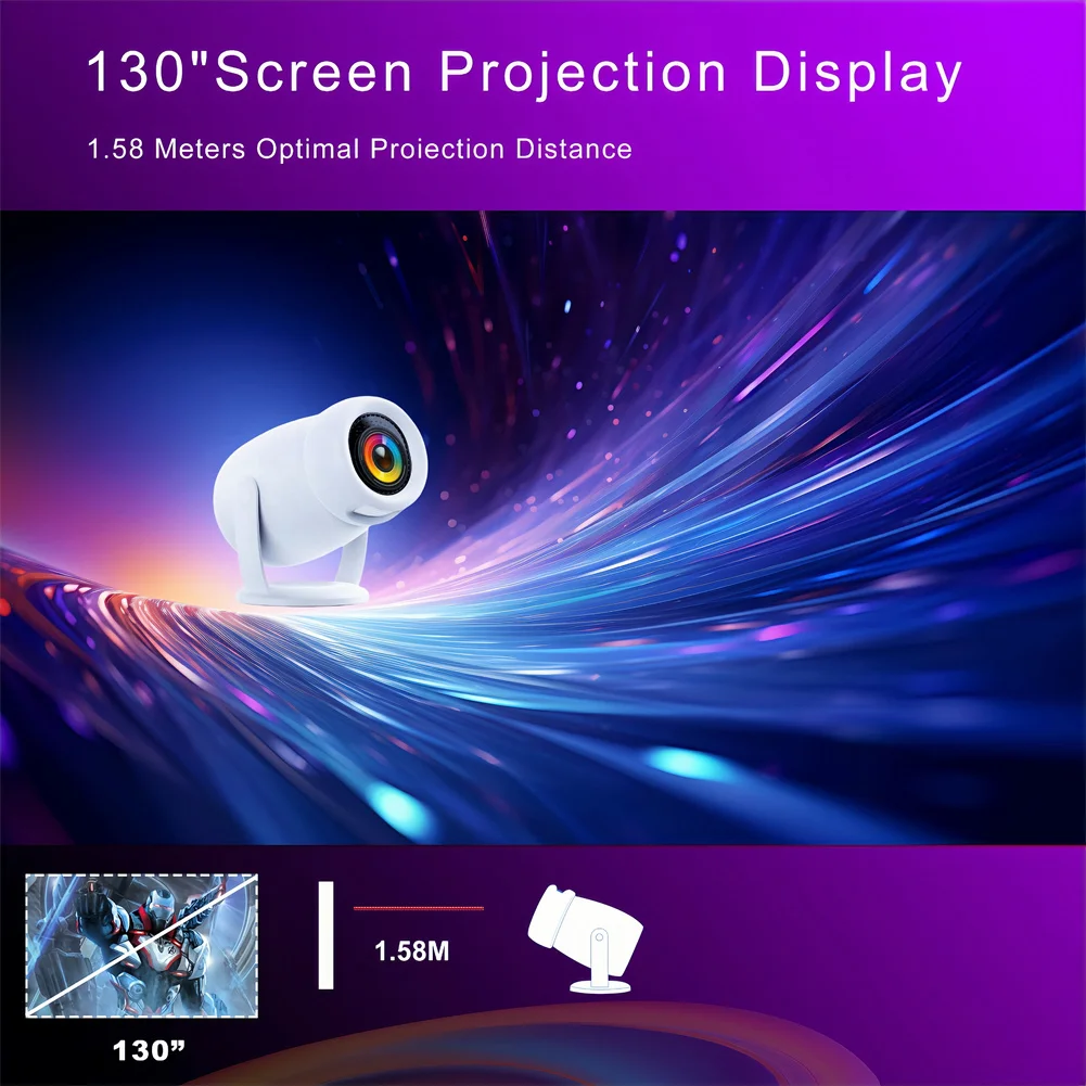 

Portable Projector Compatible For Android 12.0 300 ANSI Systems HD 4K Wifi6 Video Projector Wireless Video Projectors