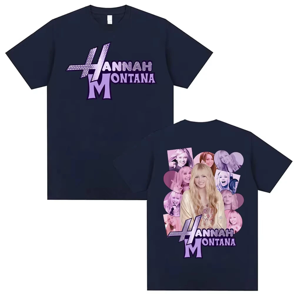 Pop Star Hannah Montana Emotions Pink T Shirts Men Women Fashion Trend High Quality T-shirt Aesthetic Casual Pure Cotton T Shirt