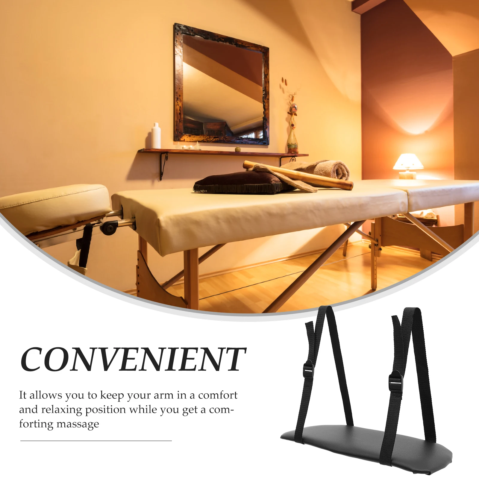 

Comfortable Arm Rest Support for Massage Table Breathable PU Material Easy to Clean Hanging Shelf Beauty Bed Armrest Rack