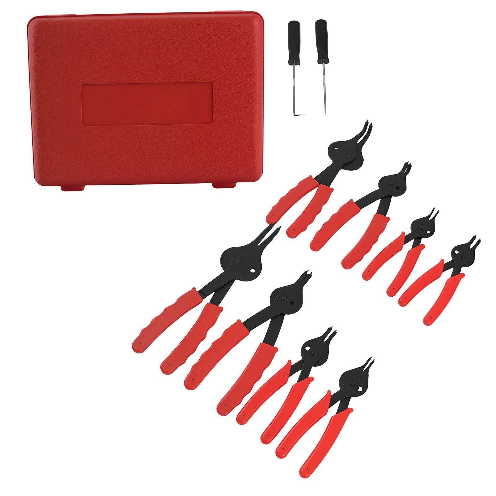 

Snap Ring Plier Kit for Vehicle Retaining Ring Removal Maintenance 1-2.3mm 10pc