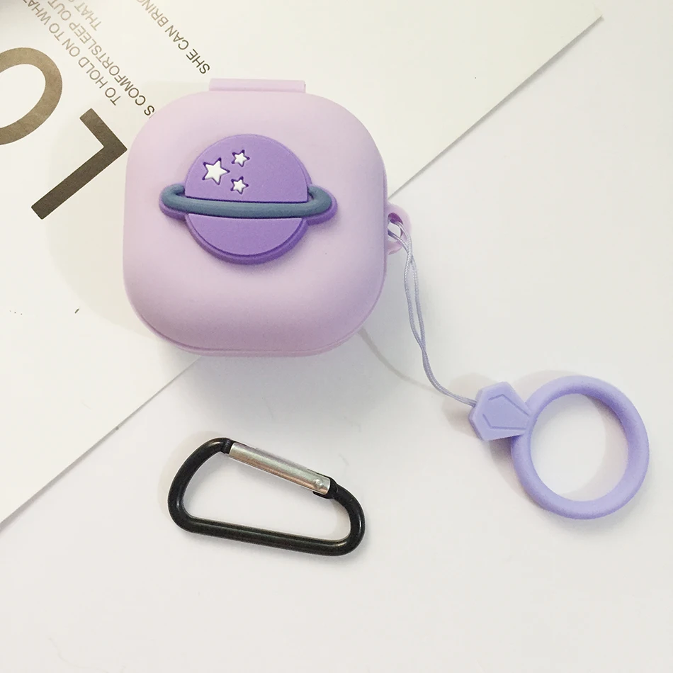 لسامسونج غالاكسي براعم لايف/براعم برو حالات الكرتون الفضاء سلسلة سماعات غطاء غالاكسي براعم 2 لينة مكافحة سقوط حامي غطاء