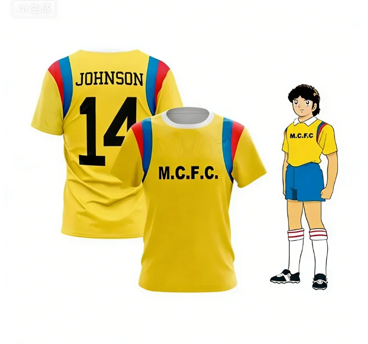Camiseta de Jersey del Capitán Tsubasa, Oliver, Benji, Anime, Johnson, Ross, 3D, para Hombre y Mujer, Moda, Manga Corta, Deportiva, Fútbol, para Niños