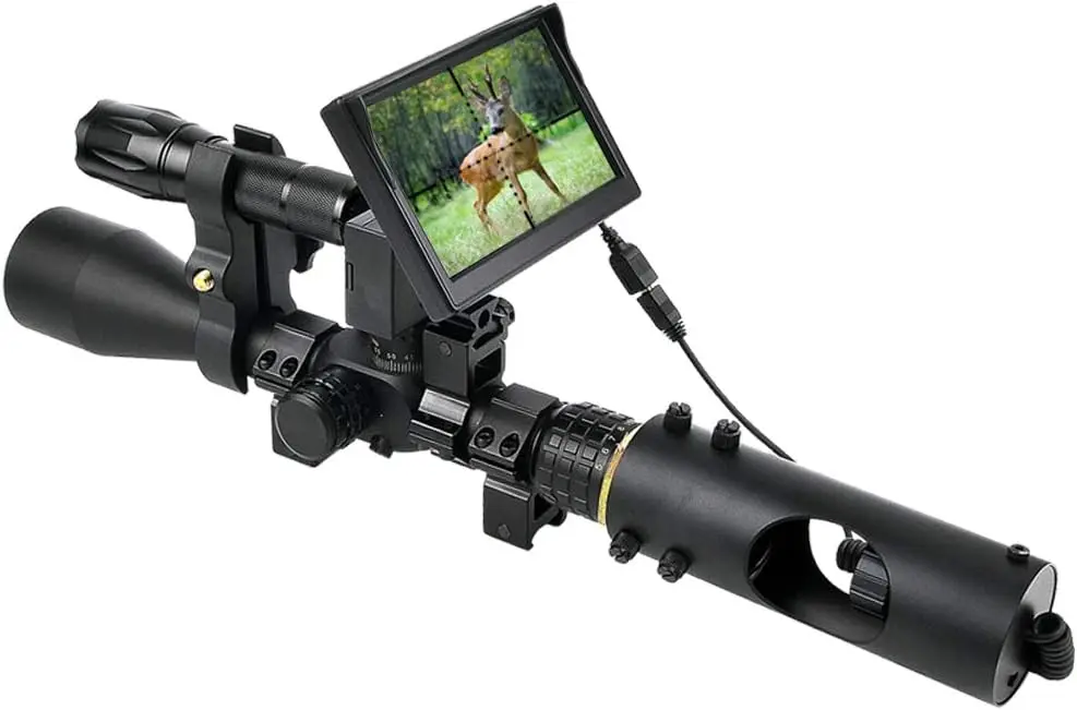 

Night Vision Scope for riflescope,850nm IR,5" Portable Display Screen,for Riflescope at Night Hunting