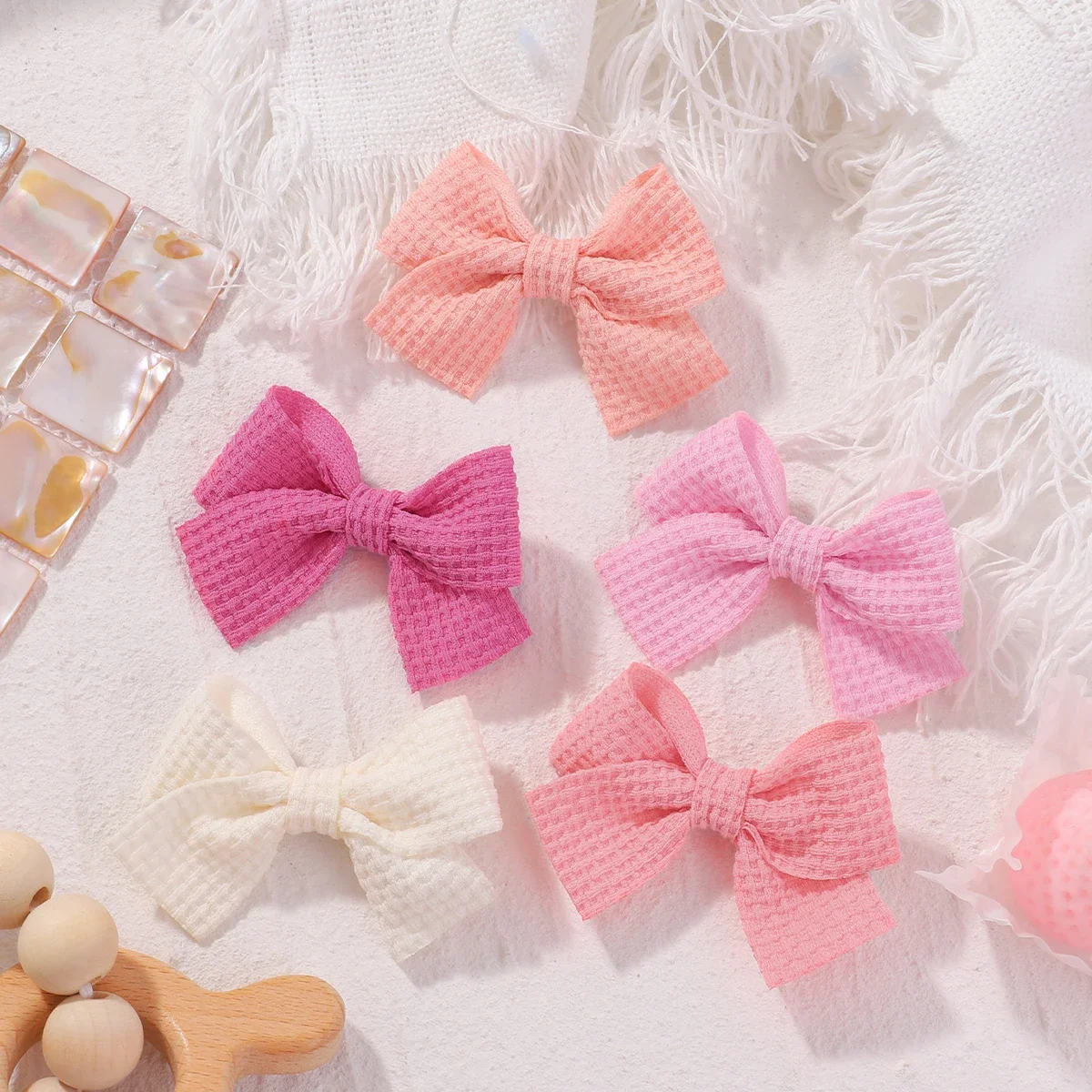 10 unids/set de horquilla con lazo de algodón suave y dulce para niña, horquilla con bloque de Color, pasadores delicados, accesorios Kawaii para niños