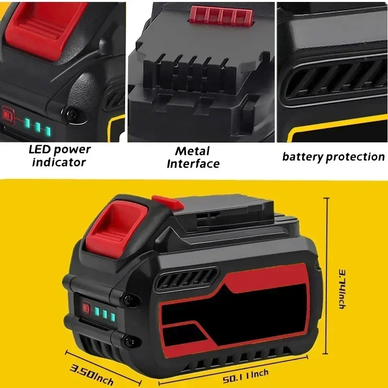 9000mAh para Dewalt FlexVolt 120V 60V 20V batería de repuesto herramientas batería de taladro eléctrico DCB606 DCB612 DCB609 DCB205 DCB18