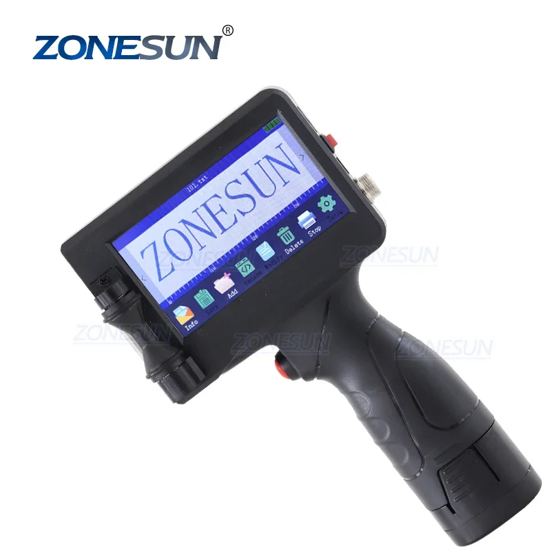 ZONESUN Touch Screen Handheld USB QR 360 Degree Inkjet Printer Coding Machine For Carton Rubber Metal Expiry