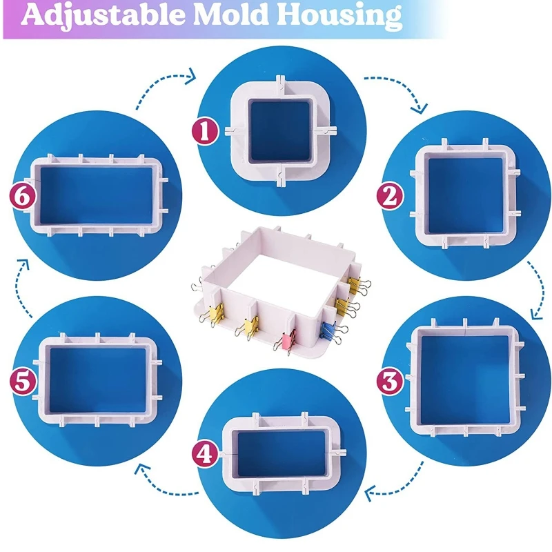 Resin Mold Silicone Epoxy Mold with Square Resin Mold Resin Casting Silicone Mold DIY Home Table Decoration Gift