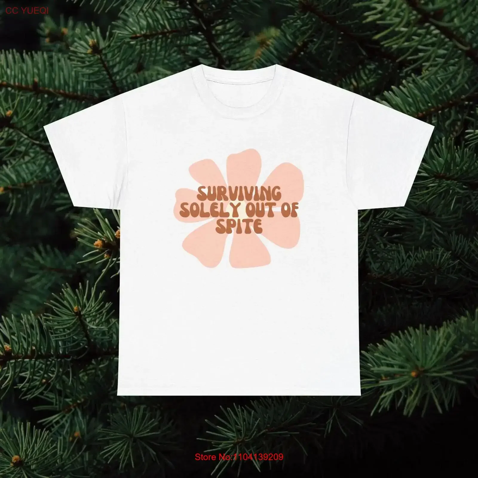 Surviving Solely Out of Spite Heavy Cotton T Shirt Humor s for Friends Casual Wear Self Care Everyday Apparel vintage Washed
