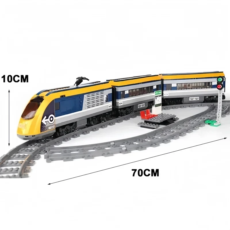 

Remote-controlled passenger train track set, electric railway toy simulation, birthday gift for boys.