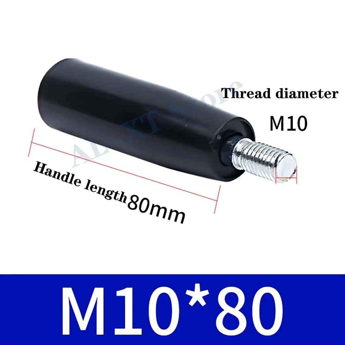 75/70Pcs M10*80 Bakelite Rotating Handle Detachable Rod Milling Machine Through Hole Threading Rod Machine Tool Plastic Handle
