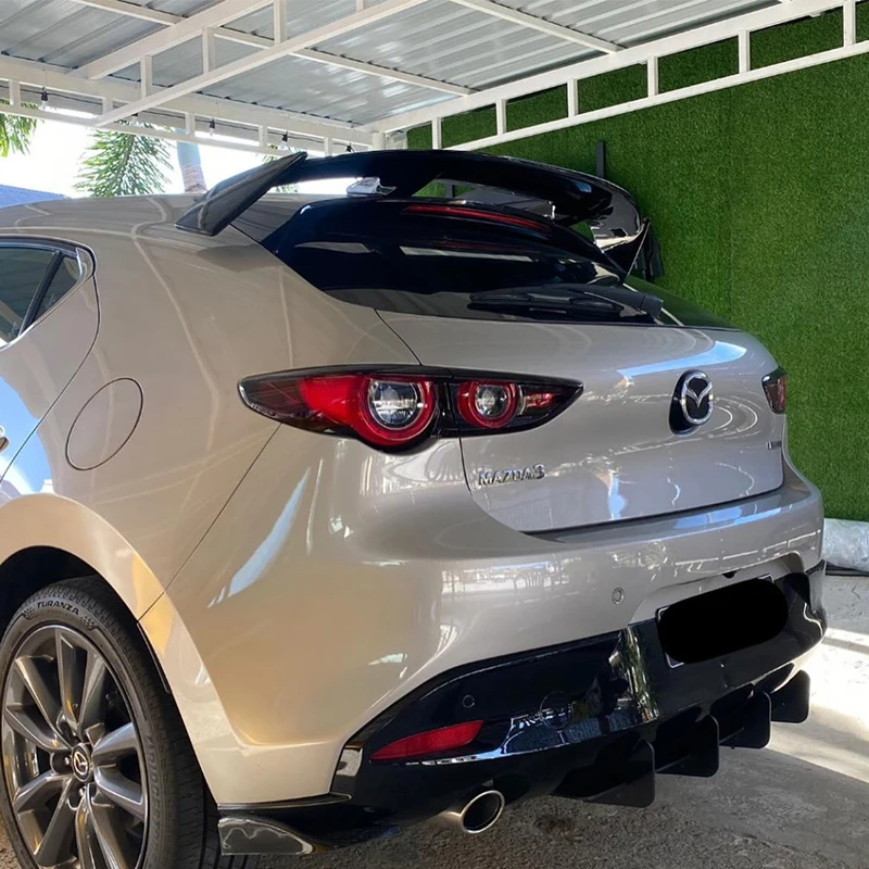 

Спойлер для хэтчбека Mazda 3, АБС-пластик, заднее крыло багажника, комплект кузова автомобиля, аксессуары