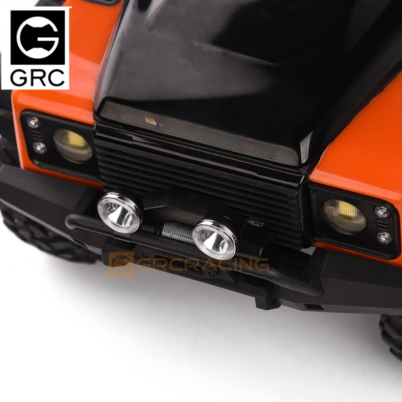 Simulação de led farol de busca off-road 18mm retro redondo holofote para 1/10 rc rastreador carro trx4 scx10 rc4wd tanque 300 trx6 peças