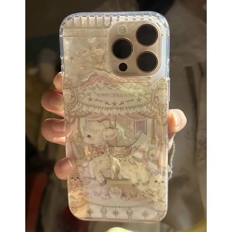 Dreamy Cute Lamb Carousel Phone Case For Xiaomi Redmi Note 15a K60 15C 15 14 13 12 12C 11 13C 10X K50 Pro Plus Ultra 4G 5G Cover