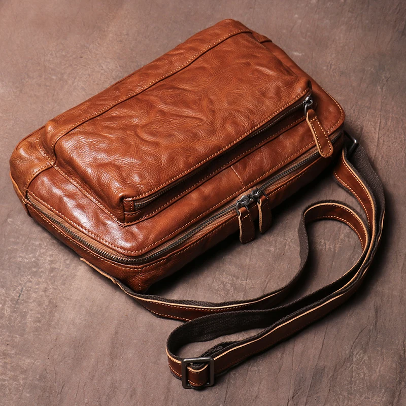 Imagem -05 - Luokir Bolsa de Ombro Couro Genuíno dos Homens do Vintage Crossbody Bolsa Personalidade da Forma do Mensageiro 11 Polegada Ipadpro