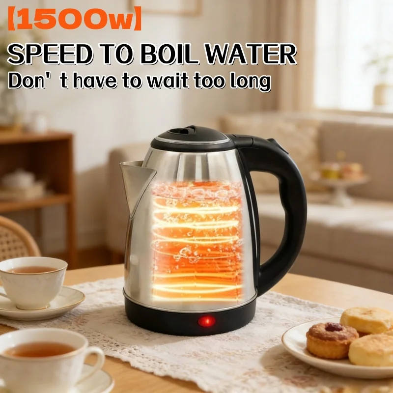 

Умный электрический чайник из нержавеющей стали для дома, портативный, безопасный и быстрый в нагревании, электрическая кастрюля для отелей, путешествий и кухни