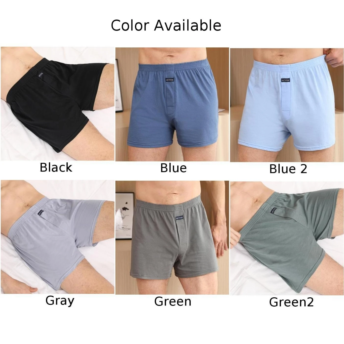 Herren Boxershorts reiche Baumwolle elastische Pack Unterwäsche Home Boxer Pyjamas lose dünne atmungsaktive Unterhose Gym Shorts Höschen