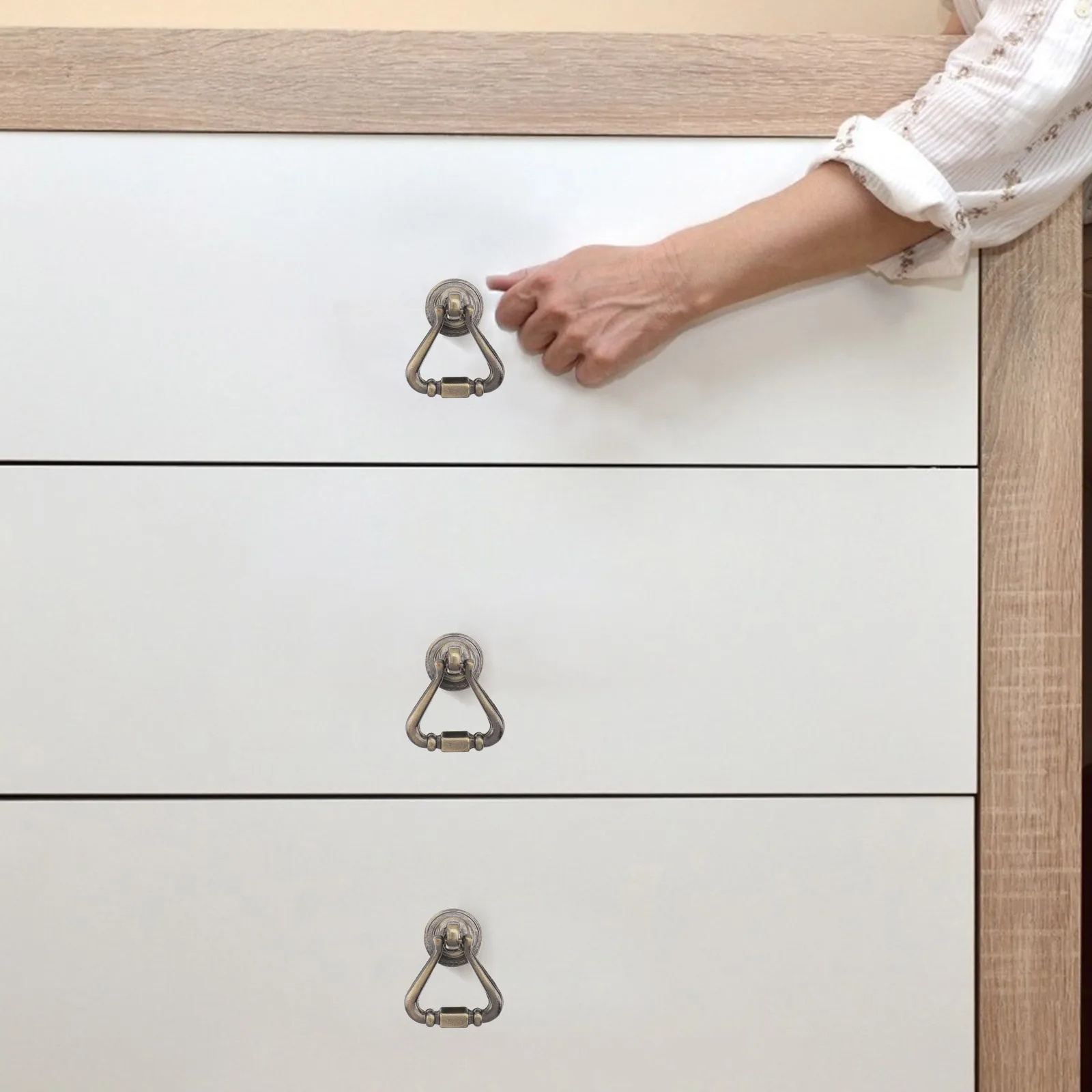 

2pcs Vintage Drawer Knob Bronze 5.50X3.50X1.40Cm Zinc Alloy Cabinet Handle For Cupboard Dresser Wardrobe Ring Pull Handle