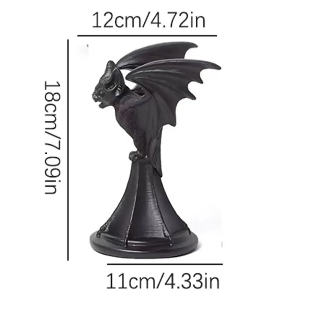 

Resin Crafts Halloween Bat Candlesticks Animal Shape Fadeless Resin Animal Sculpture Handmade Gothic Candle Holder Halloween