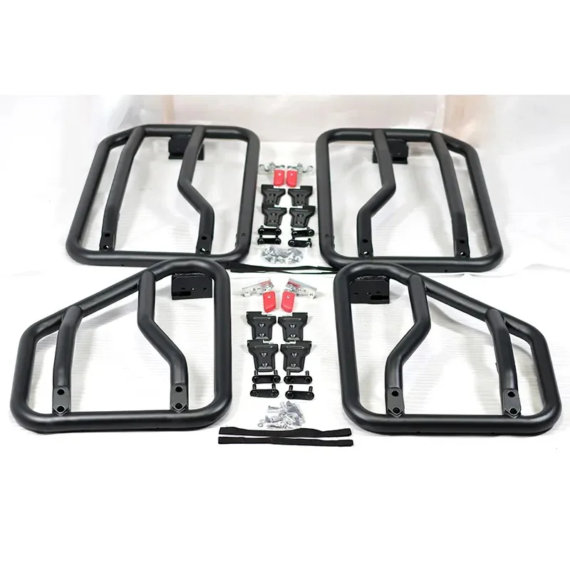 Custom Front & Rear Half Doors Tube Black Steel For Wrangler JL Gladiator JT 18-24