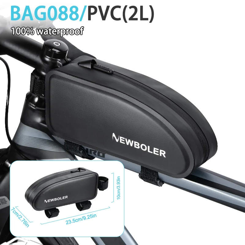 NEWBOLER Fahrradtasche, tragbare Rahmentasche für den Vorderrohr, MTB-Rennrad-Gepäcktasche, 2,5 l, große Kapazität, ultraleichte Fahrradtasche