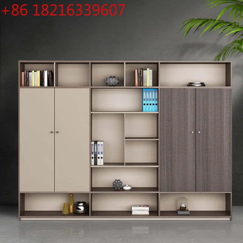 

Office floor-to-ceiling file cabinet, simple high-end wooden background information cabinet
