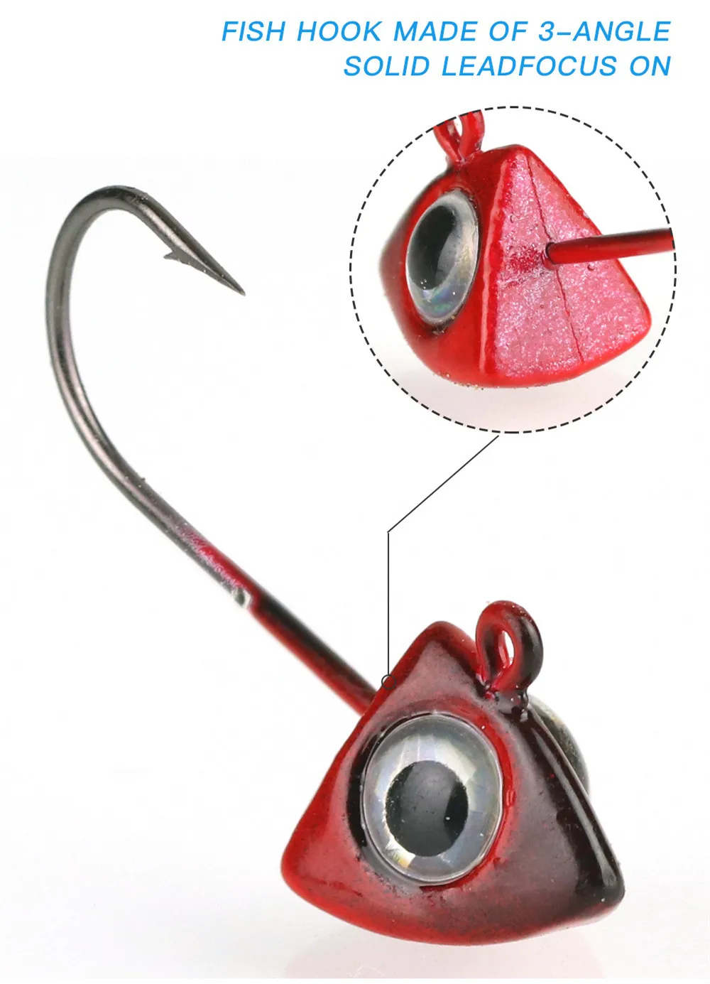 Dreieck-Jig-Kopfhaken, verstärken Haken, Wurmköder, weiche Ködervorrichtungen, einzelner Angelhaken, 2 g/3 g/4 g, Lot 5 Stück – Detail 6