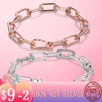 2022 Hot Original Gold Color Me Bracelet 925 Silver Me Lobster Clasp Chain Link Femme Bracelet For Women Jewelry Gift Pulseira