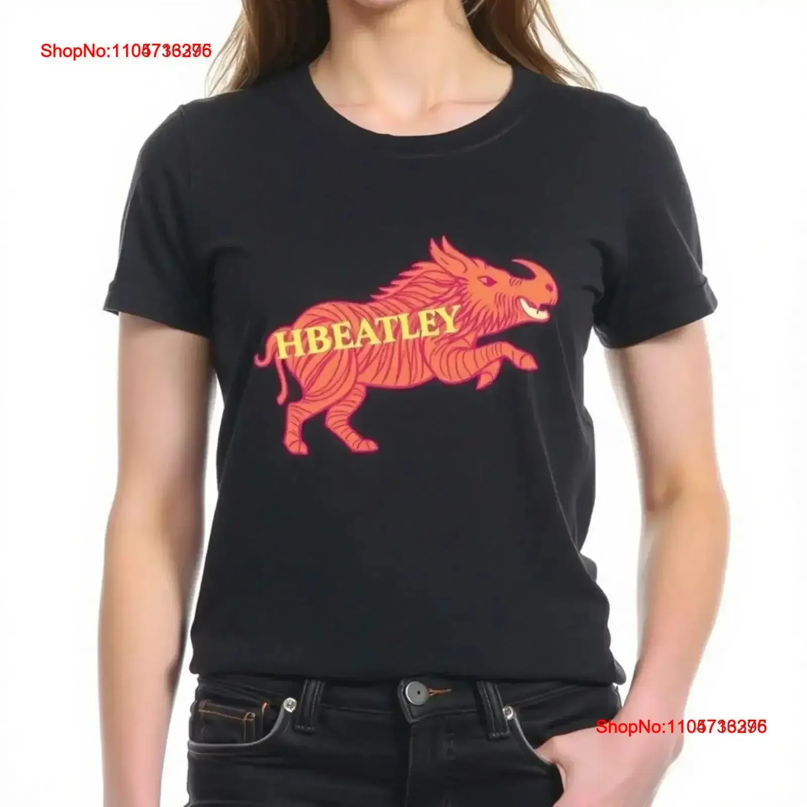 Unique HBEATLEY T Shirt with Orange Red Zebra Strip vintage Washed Breathable streetwear homme fashion Stretched graphic