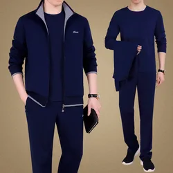 5XL Autumn Men Sport Suit Tracksuit Loose Zip Up Coat Sweatshirt+pant+jacket Casual Jogger Running Workout Outfit Set Sportswear