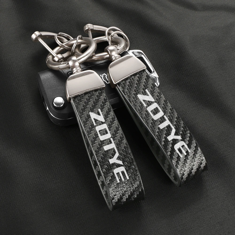 Carbon Fiber Car Keychain Keyring Auto Accessories For Zotye e200 2008 5008 m300 t200 t300 t500 t600 t700 z100 z200 z300 z360