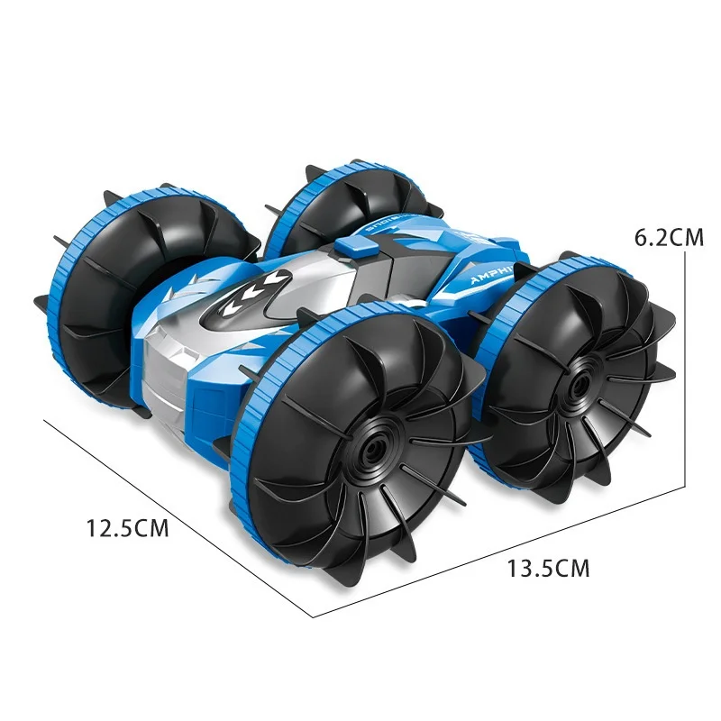 2.4g Rc 4wd Amphibious Stunt Car Charging Double-sided Driving Tank Waterproof Electric Summer Toys