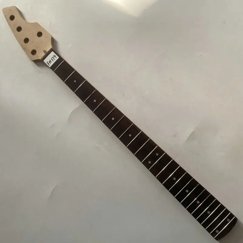 FN379 5 Strings Custom Headstock Electric Bass Neck Maple With Rosewood  24 Frets for DIY Bass Parts Right Hand