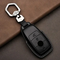 Genuine Leather Car Key Case Cover For Mercedes-Benz W203 W210 W211 Amg W204 C E S Cls Clk Cla Slk Classe Smart Car Keychain