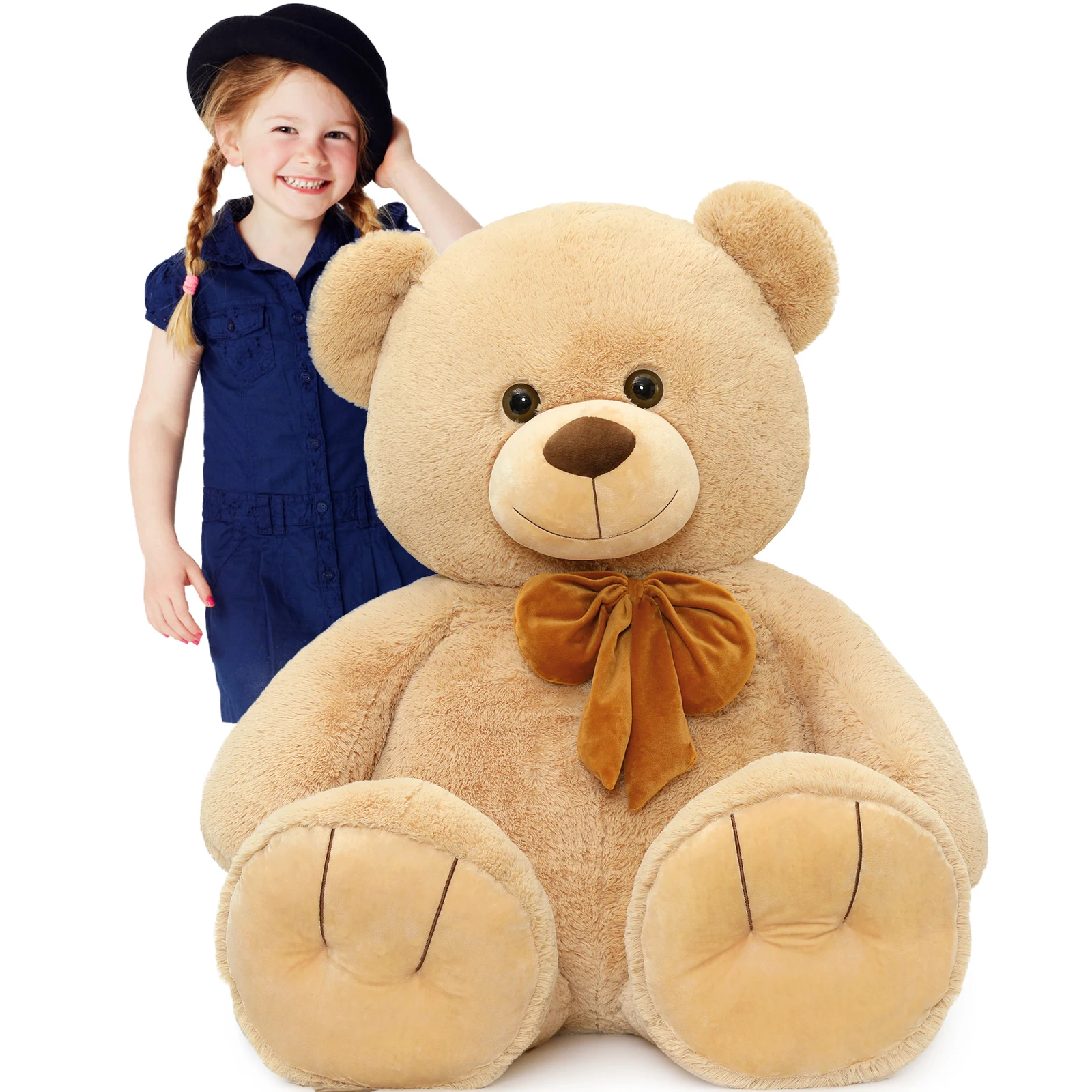 Orsetto gigante Tezituor da 5 piedi, morbido orsetto di peluche da 59 pollici a grandezza naturale, orsetto di peluche, regalo di compleanno di Natale di San Valentino