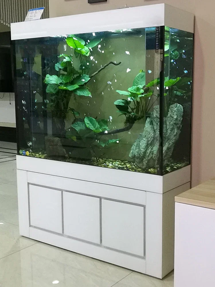 Large and small bottom filter light luxury fish tank ultra-clear glass aquarium