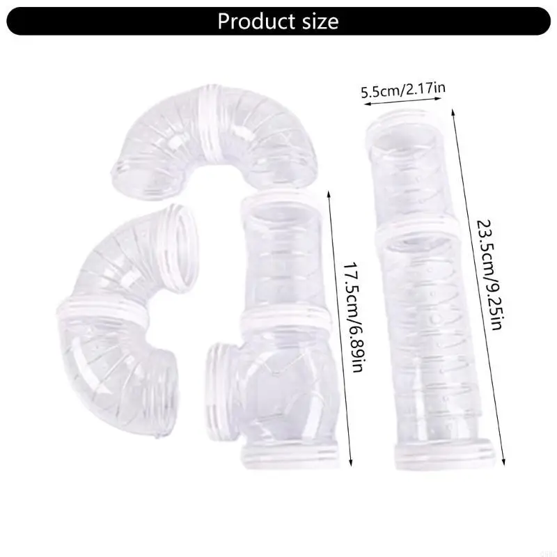 

Gerbil Tunnel Clear Tube Rodents Tunnel Suitable for Hamster Guinea Pigs Q5WC