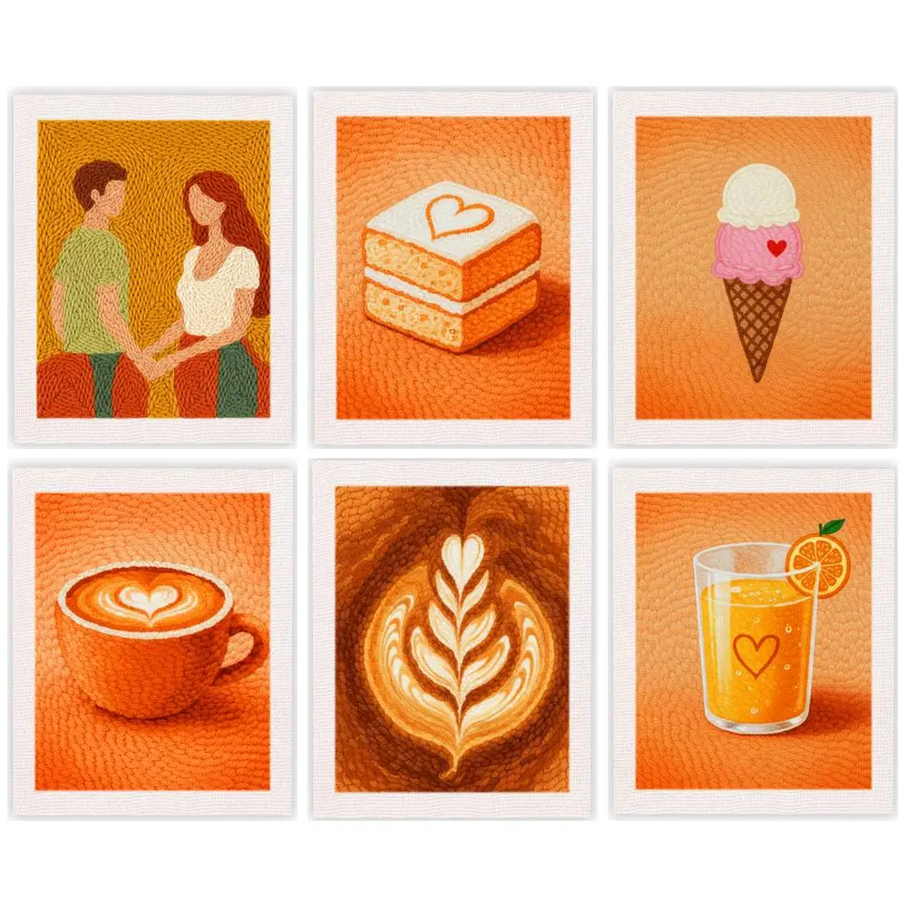 

25x30cm Punch Needle Embroidery Kits Unique Gift Diy Crafts Dessert Diy Punch Needle Kit Crafts Diy Craft Kits For Adults ﻿
