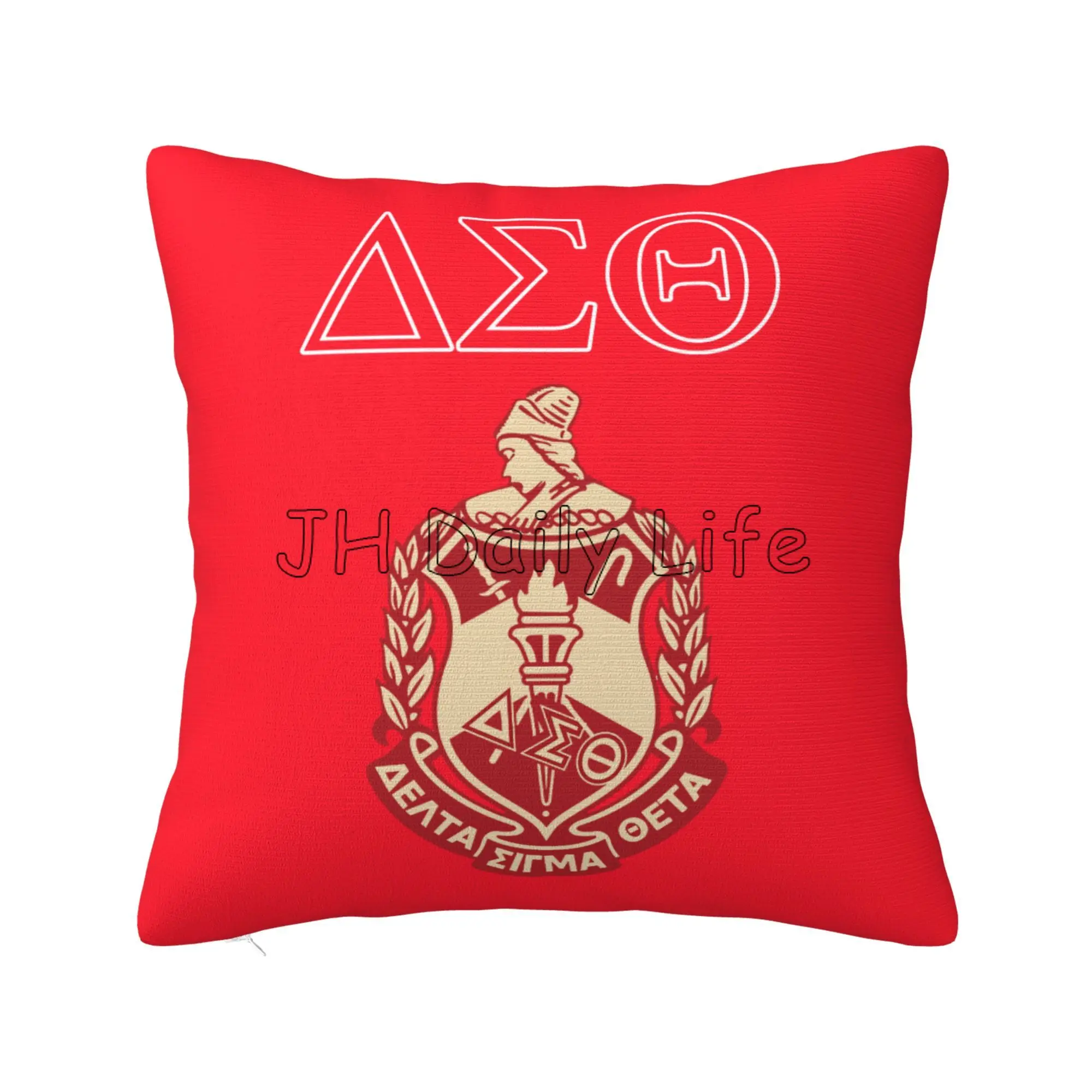 Delta Sigma Theta Sorority Print Throw Pillow Cover Pillowcase Gift for Girls Women Cushion Cover for Couch Bed Car 18x18 Inch