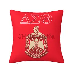 Delta Sigma Theta Sorority Print Throw Pillow Cover Pillowcase Gift for Girls Women Cushion Cover for Couch Bed Car 18x18 Inch