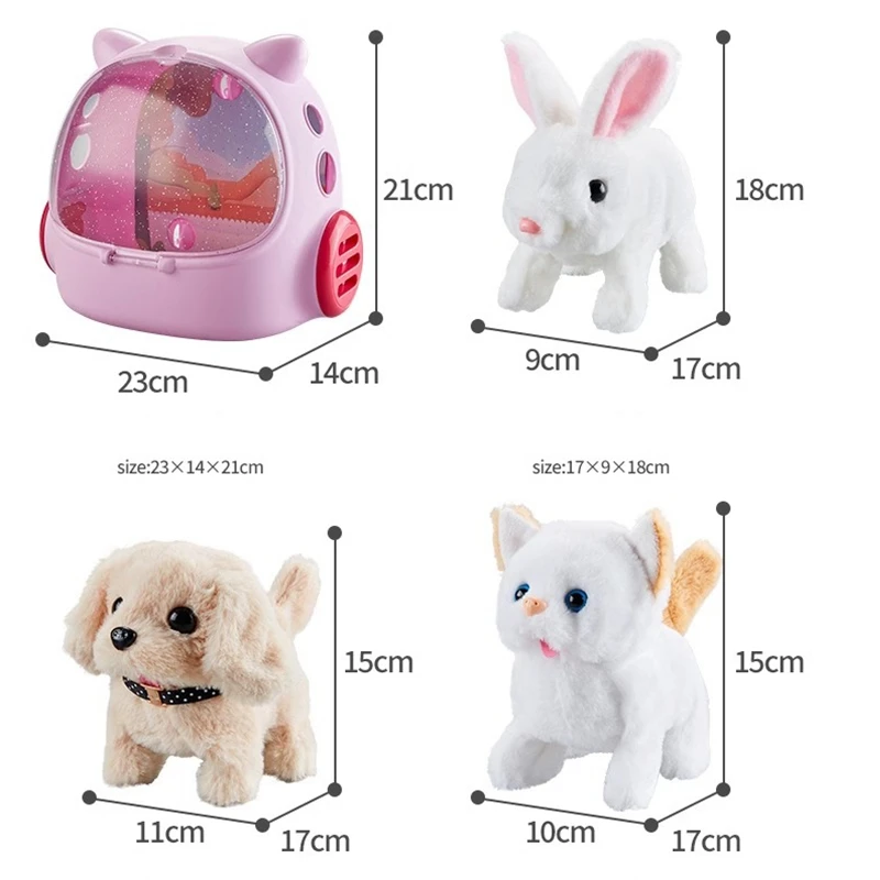 مجموعة ألعاب الكلاب الأليفة الكهربائية القطيفة للأطفال يمكن المشي وجعل صوتًا واقعيًا للجرو والقطط لعبة الحيوانات الأليفة الإلكترونية للأولاد والبنات هدية #6