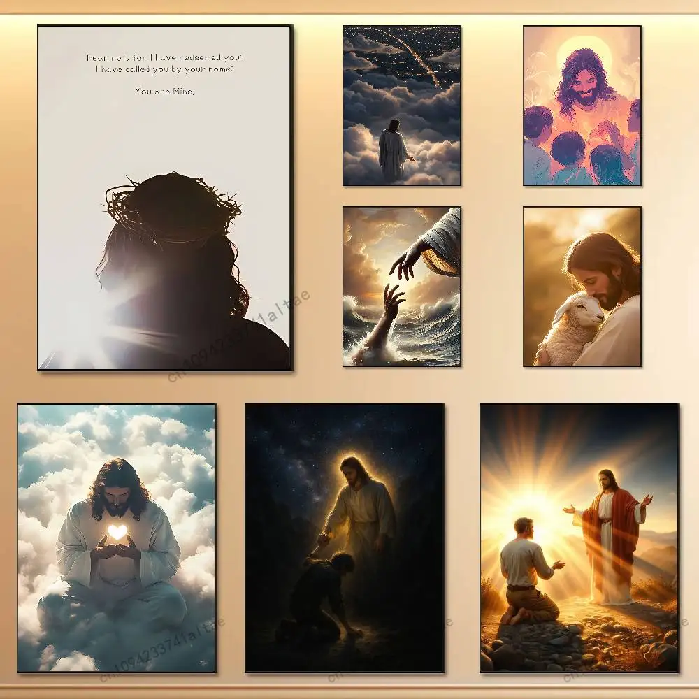 

Religion Faith Jesus Savior Poster Wall Aesthetic HD Art Sticky Decoration Waterproof Home Living Room Bedroom Bar