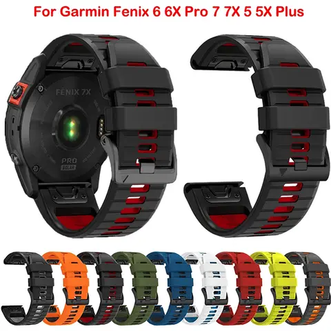 Garmin Instinct 2X 솔라 퀵핏 실리콘 시계 스트랩, Garmin Fenix 6X 6 Pro 5X 5 Plus 7X 7 팔찌, 26mm, 22mm