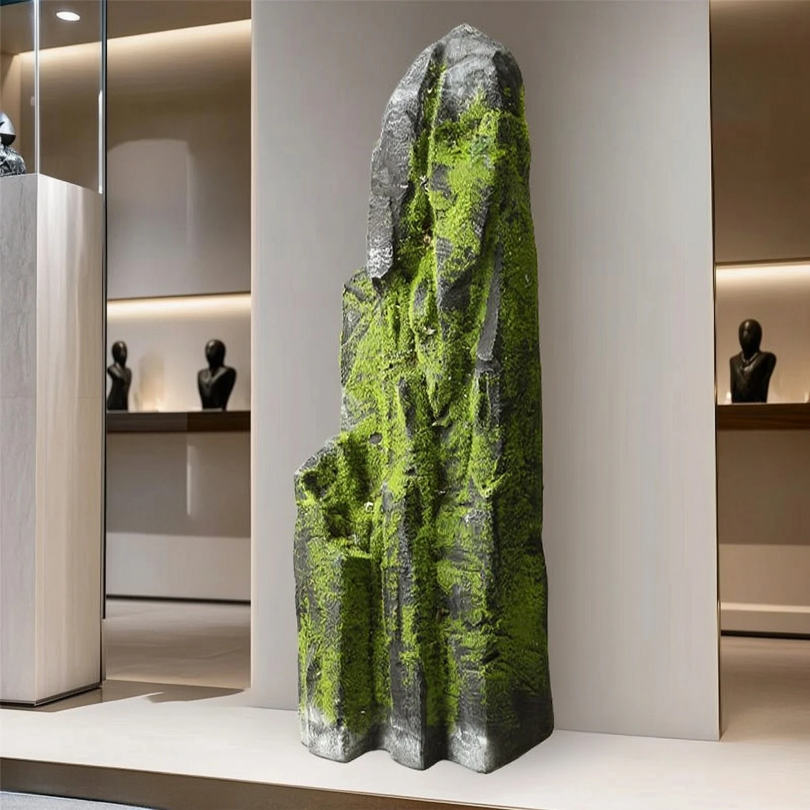 Artificial Moss Rocks Indoor Moss Rock Faux Stone Lightweight Landscape Decor Vibrant Green for Shop Owners