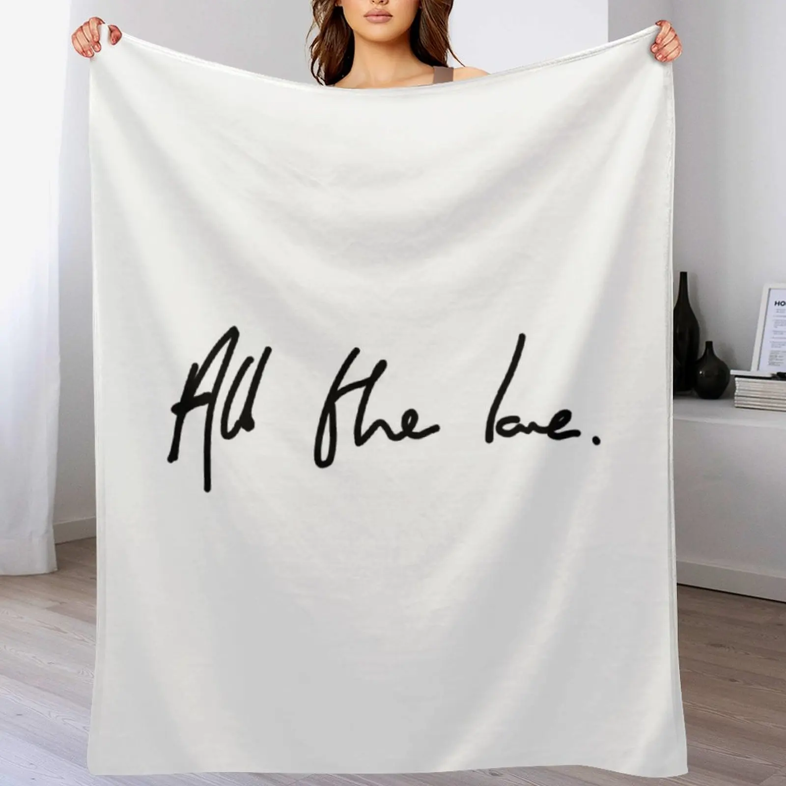 All the Love H Styles Handwriting Design Throw Blanket Flannel Travel Blankets