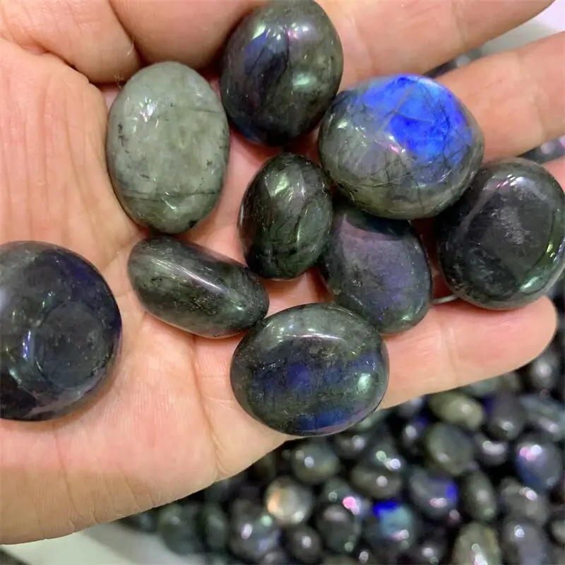 

500g Natural Labradorite Palm Pocket Chakra Reiki Healing Therapy Geometry Energy Smooth Gemstones