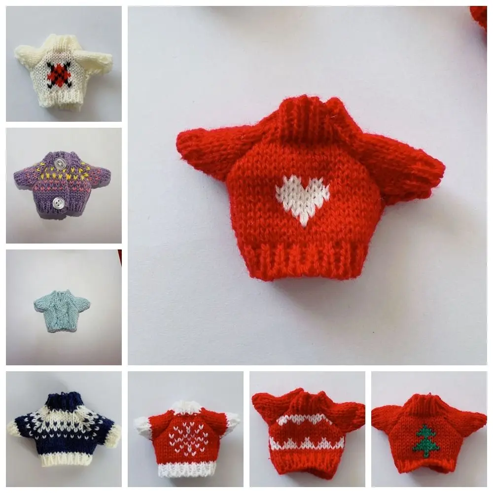 Peluche Maglione Bambole stile natalizio Maglione Bambole idolo Bianco/Rosso/Verde Vestiti per bambole BJD Mini 10 cm per bambola Bjd da 16 cm/17 cm
