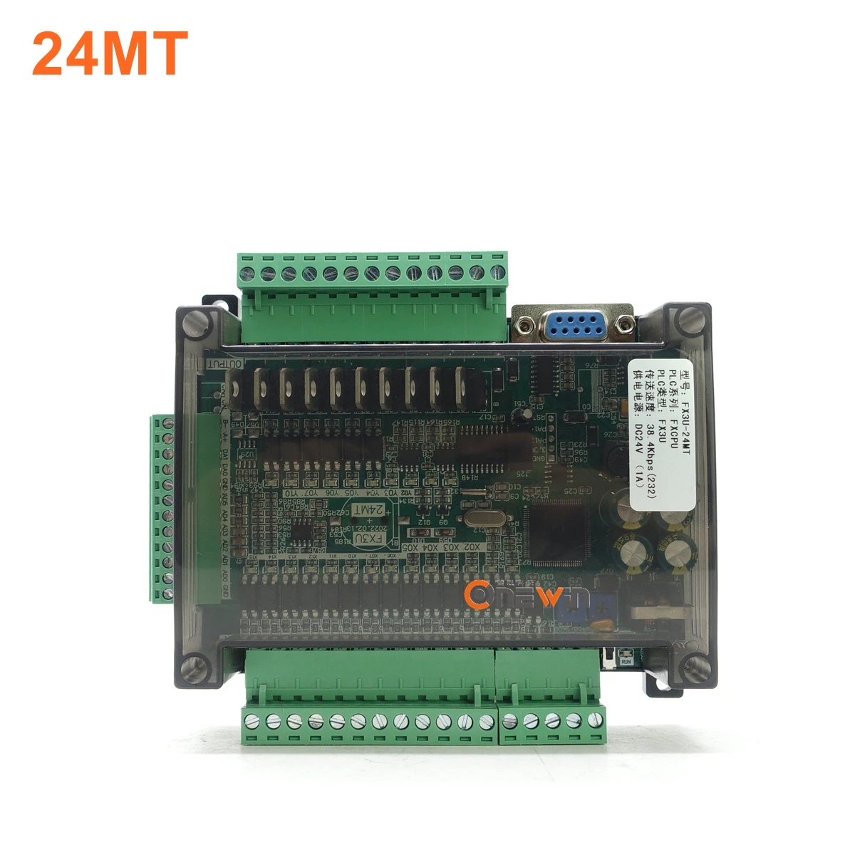 FX3U-24MR FX3U-24MT PLC industrial control board 14 input 10 output 6AD 2DA with 485 communication and RTC